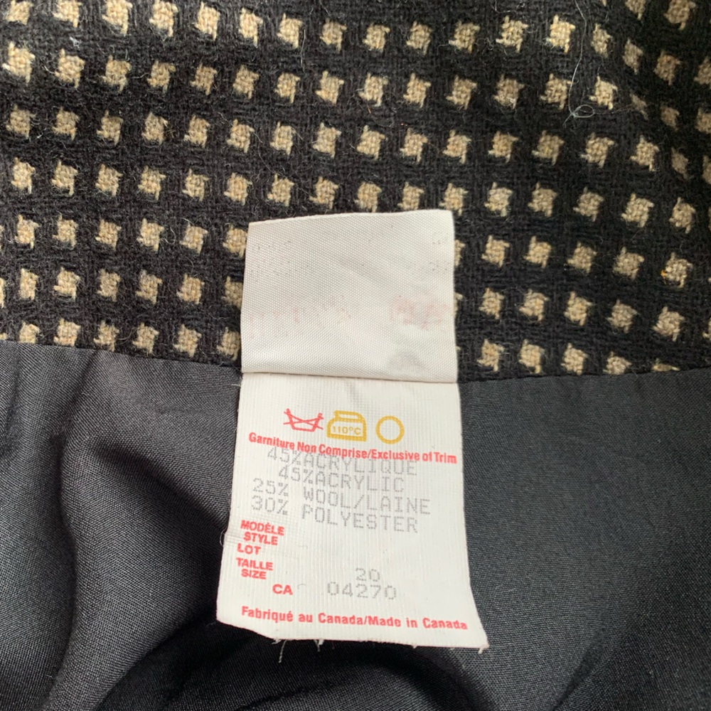 VINTAGE - Micro-check Wool-Blend Double-Breasted Jacket - Picture 9 of 12